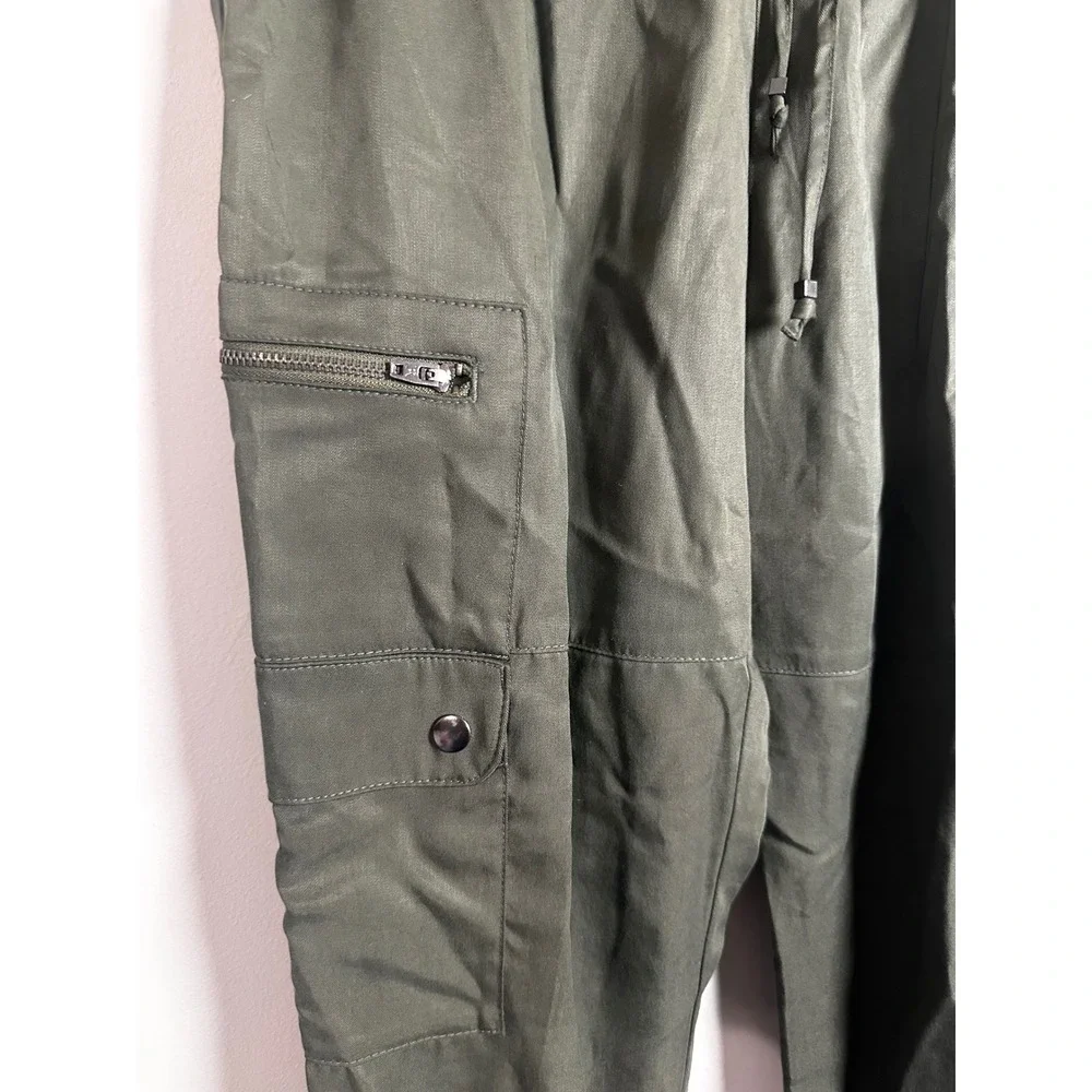 Banana Republic Tencel Cargo Jogger Pants Green High‎ Rise Ankle Womens S